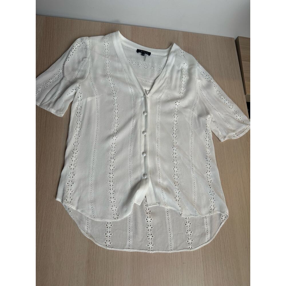 White Floral Button Down Top from 1 State - Size XS - MINT